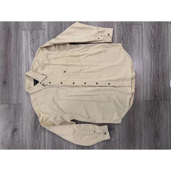 Vintage Eddie Bauer Men's Beige/Yellow Button-Up Shirt L/G - Picture 1 of 5